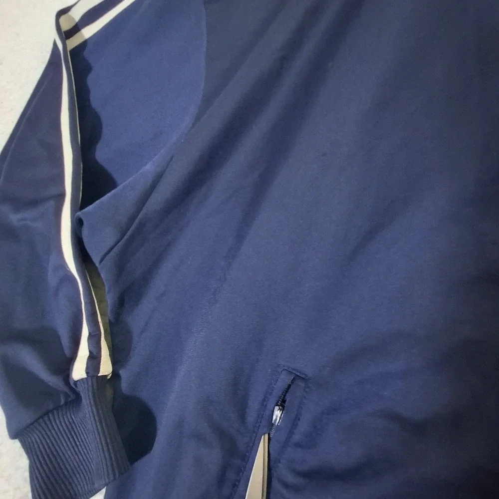 Vintage Adidas Originals Trefoil Track Jacket Navy Blue White Mens Large